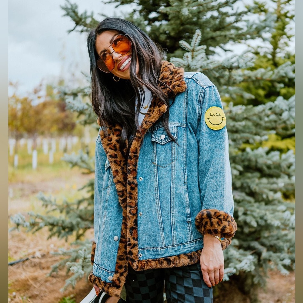 Dressed in LALA Animal Print Denim Jacket